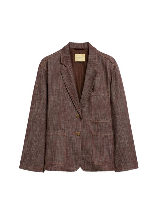 Momoní Brown Shins Single-Breasted Denim Jacket