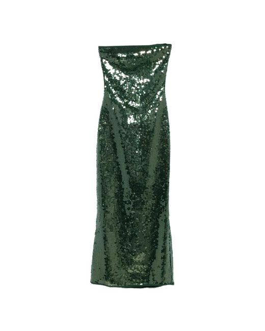 Oseree Green Sequins Midi Dress