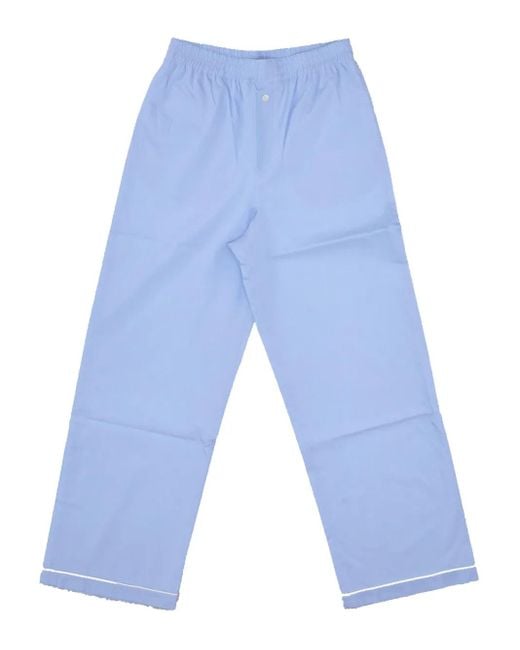 LA ROSE Blue Cotton Trousers