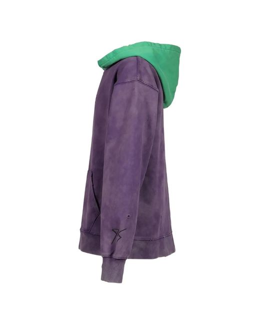 EVANGELI0N 95 Purple 0081 Parka Distressed Garment-Dyed Hoodie for men
