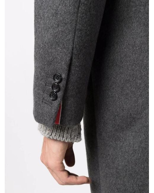 Thom Browne Gray Single-Breasted Coat for men