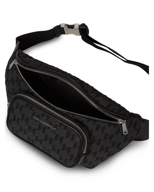 Karl Lagerfeld Black K/Monogram Belt Bag for men