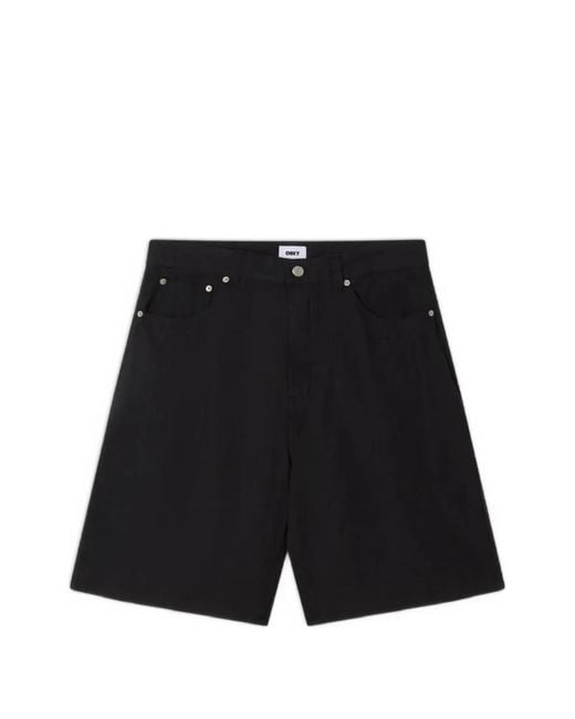 Obey Black Devin Baggy Shorts for men