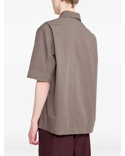 Margaret Howell Gray Mhl. Offset Placket Polo Shirt for men