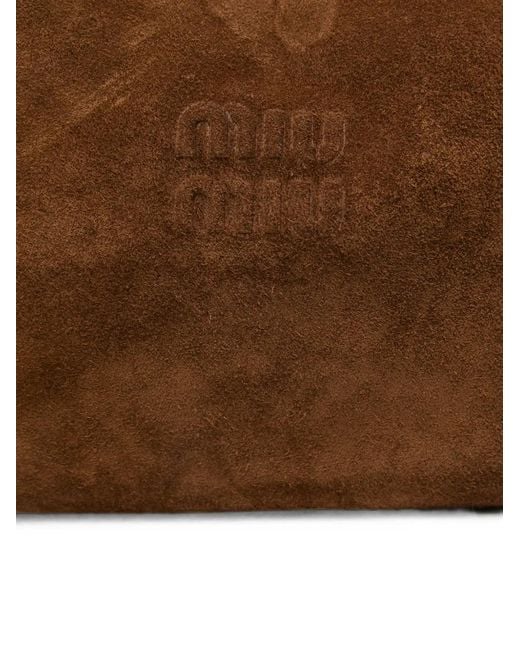 Miu Miu Brown Spirit Suede Shoulder Bag
