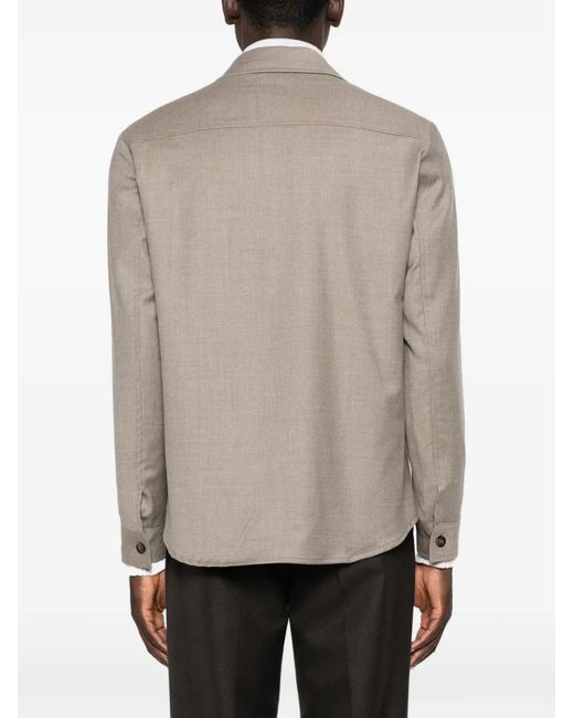 Briglia 1949 Natural John Flap-Pocket Button-Up Shirt Jacket for men