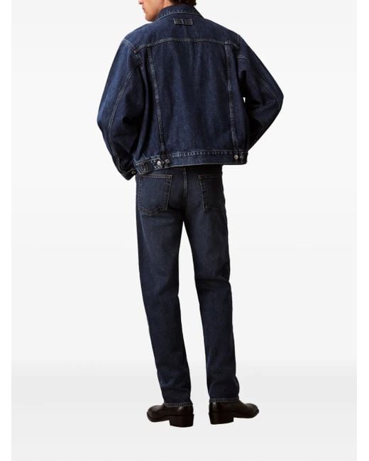 Calvin Klein Blue Logo-Patch Jeans for men