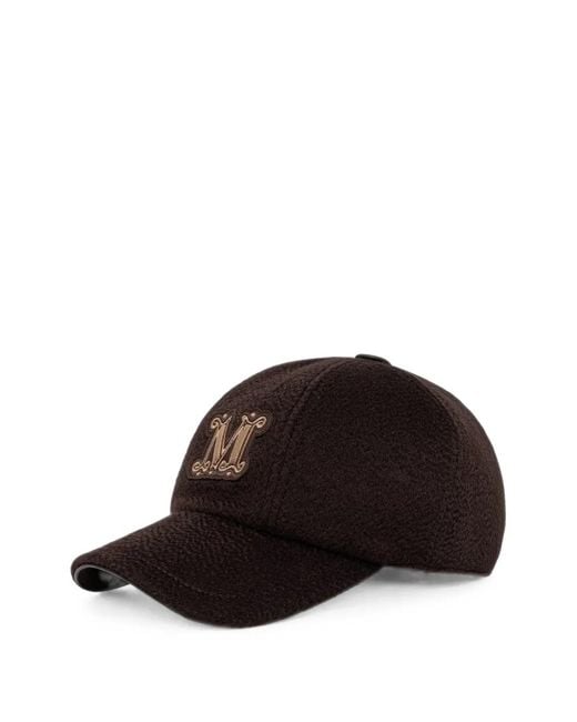 Max Mara Brown Logo-Patch Baseball Cap