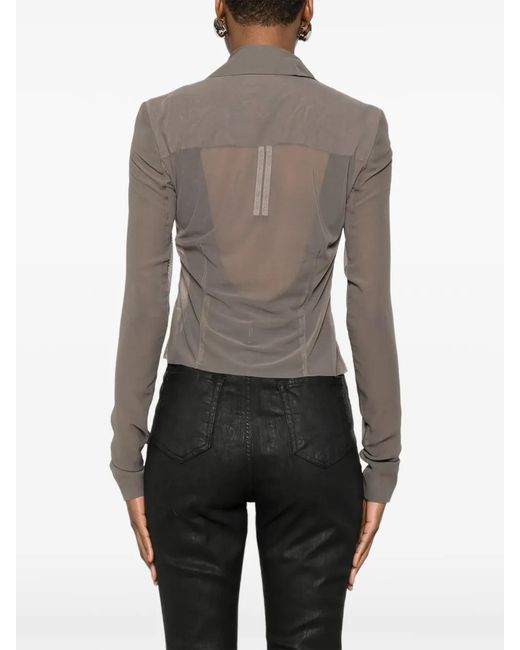 Rick Owens Brown Classic Biker Jacket