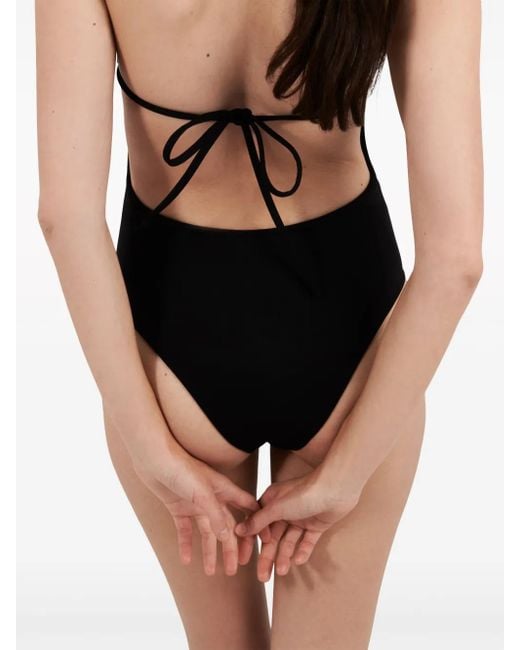 Prada Black Interlock Knit One-Piece Swimsuit