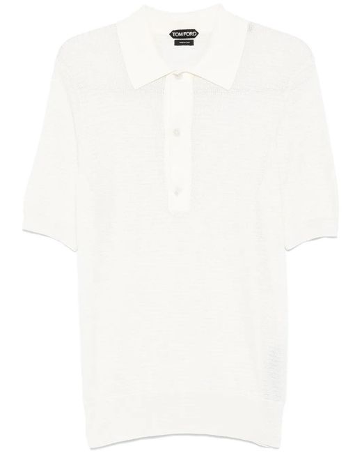 Tom Ford White Knitwear Polo Shirt for men