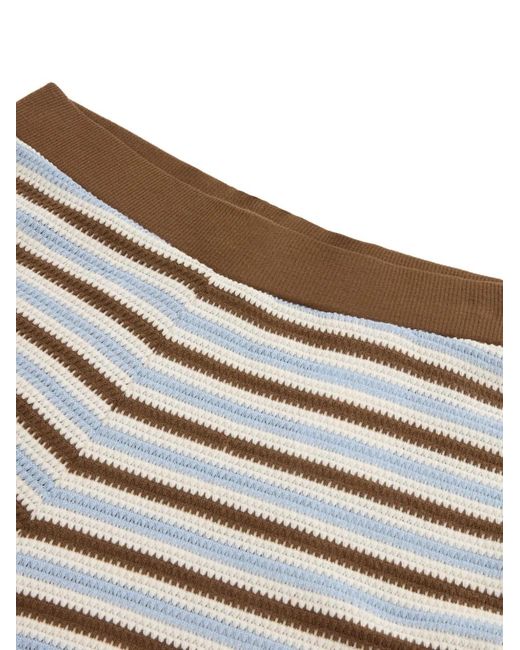 Woolrich White Striped Knit Shorts