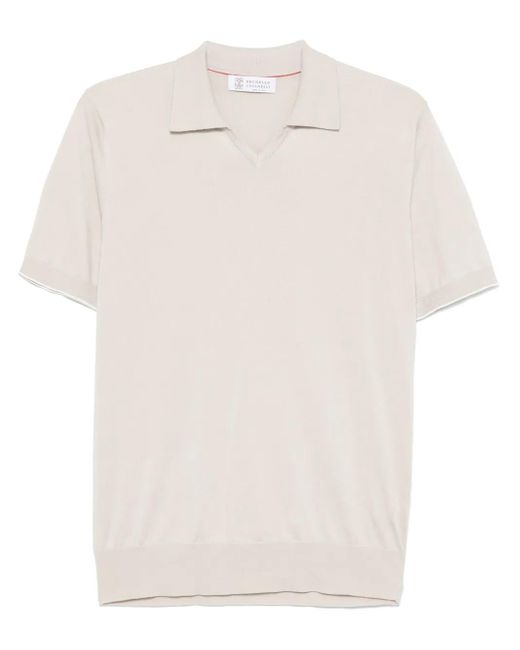 メンズ Brunello Cucinelli ファインニット Tシャツ White