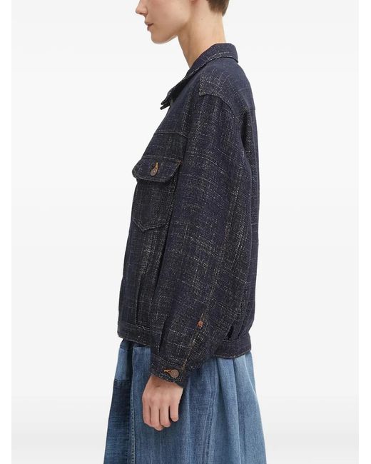 Visvim Blue Tweed-Effect Button-Up Jacket