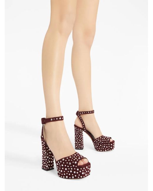 Giuseppe Zanotti Red 120Mm New Betty Sparkle Sandals