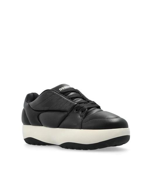 DSquared² Black Quilted Leather Sneakers