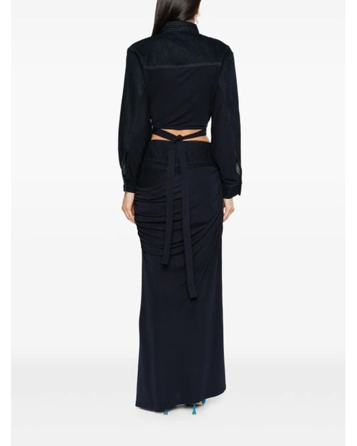 Christopher Esber Blue Sevilla Denim Wrap Top