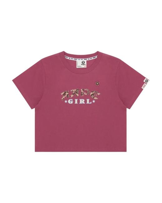 Aape By A Bathing Ape Pink Graphic Star-Print T-Shirt