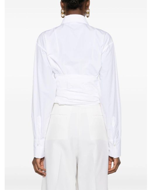 Fabiana Filippi White Wrap-design Cotton Shirt