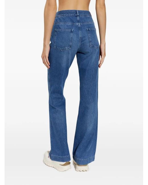 Moncler Blue Button-Fastening Jeans