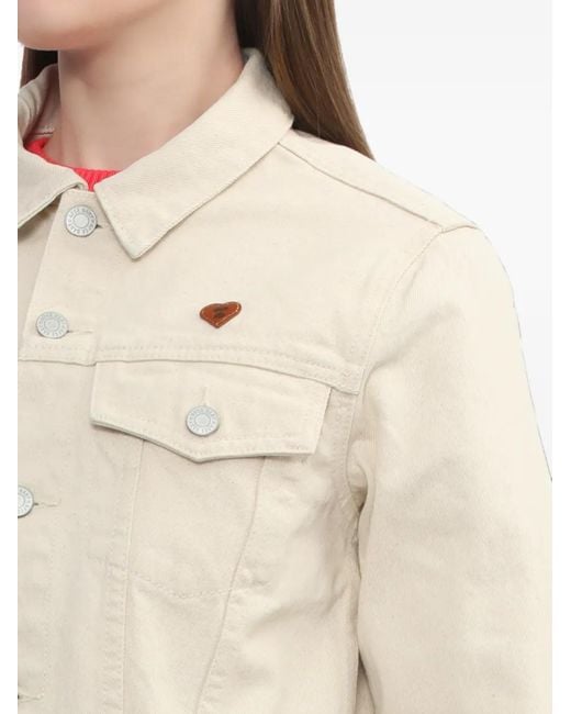 AAPE BY A BATHING AP White Logo-Embossed Denim Jacket
