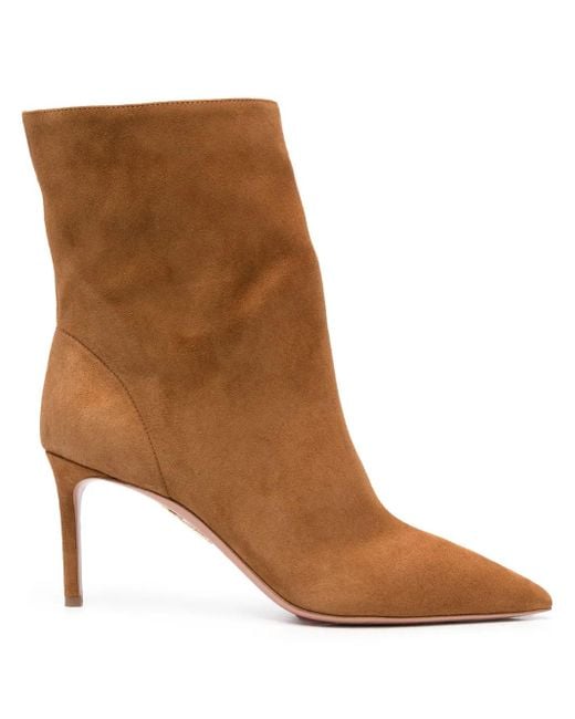 Aquazzura Matignon 75mm スエードブーツ Brown