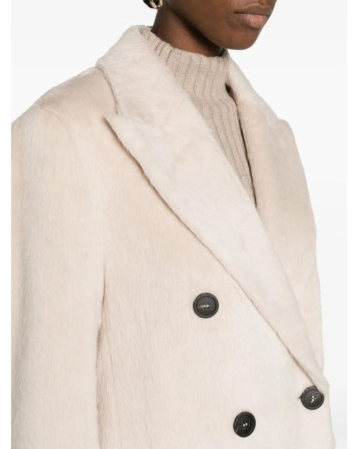 Peserico Natural Abric Double-Breasted Coat