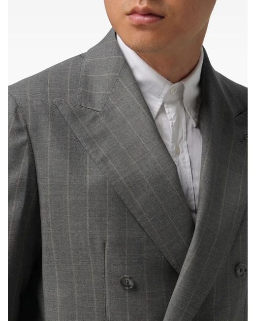 Tagliatore Gray Pinstripe Double-Breasted Suit Jacket for men
