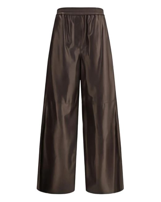Giorgio Armani Brown Elasticated Wide-Leg Trousers