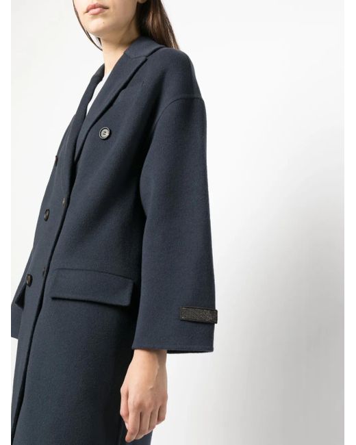 Brunello Cucinelli Jas Met Dubbele Rij Knopen in het Blue