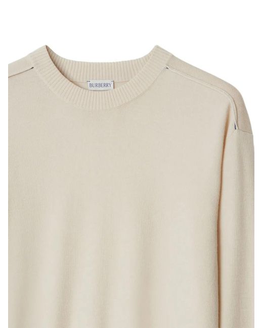 Burberry Natural Crew-Neck Wool Jumper for men