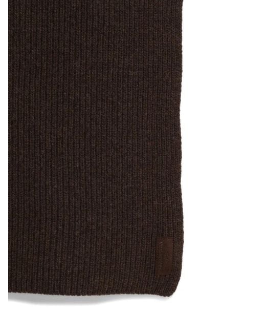 Paul & Shark Brown Ribbed Scarf for men