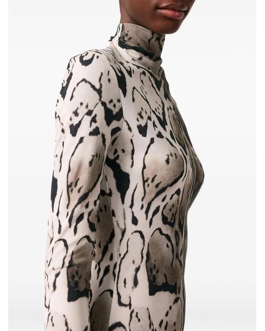 Robe Drapée À Imprimé Léopard Stella McCartney en coloris White