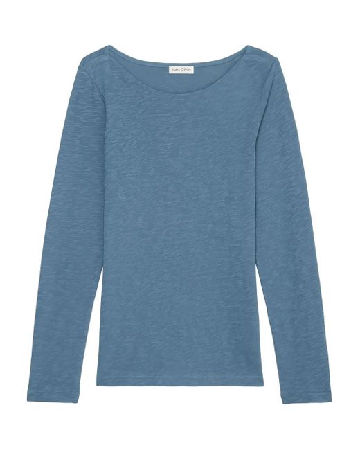 Marc O' Polo Blue Boat-Neck Long-Sleeve Top
