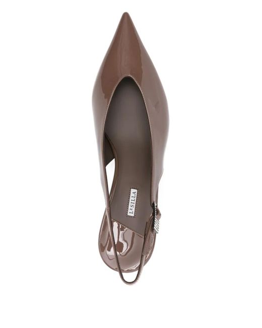 Le Silla Brown 75Mm Clivage Pointed-Toe Pumps