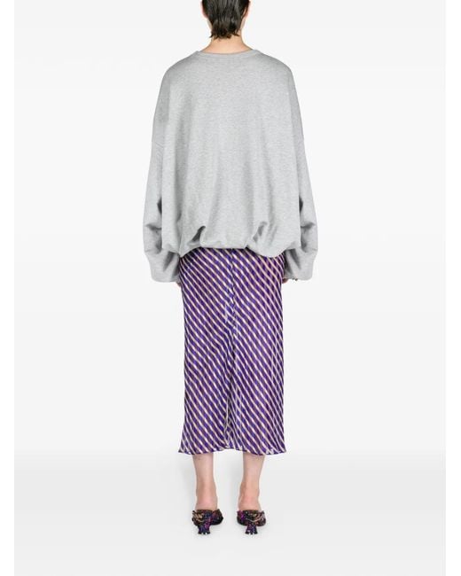 Dries Van Noten Gray Draped Sweatshirt