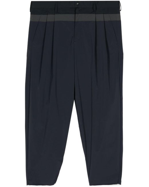 Kolor Blue Pleated Tapered Trousers for men