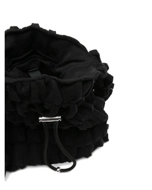 _J.L - A.L_ Black Ruffled Drawstring Bag for men