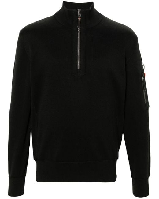Parajumpers Sweater Met Logo-applicatie En Halve Rits in het Black voor heren