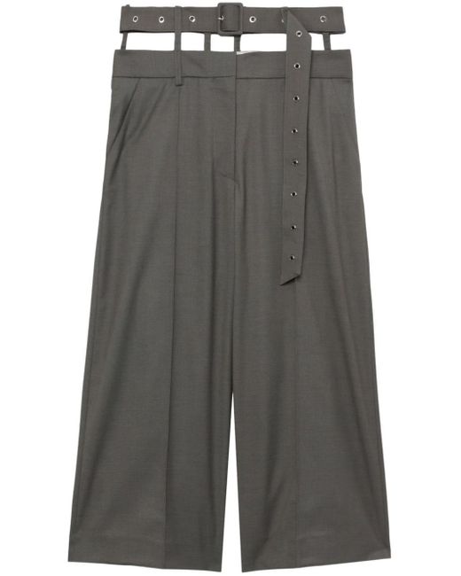 ROKH Gray Cut-out Cropped Trousers
