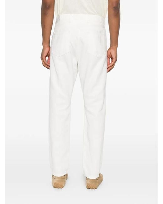 Eleventy White Straight-Leg Trousers for men