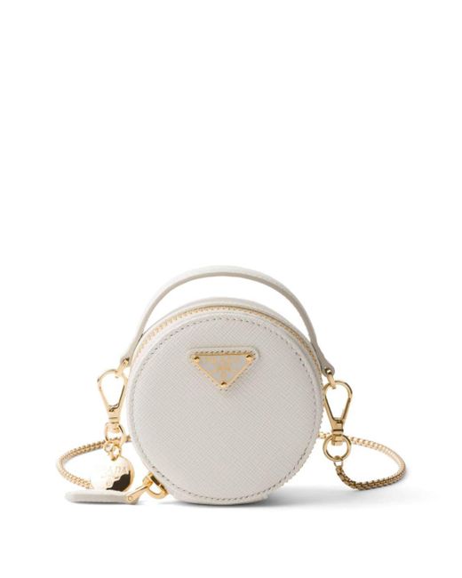 Prada White Saffiano Leather Mini Bag