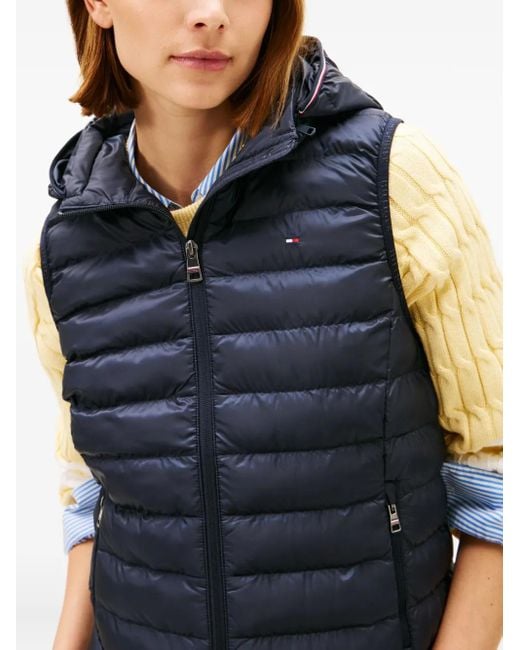 Tommy Hilfiger Blue Hooded Padded Gilet