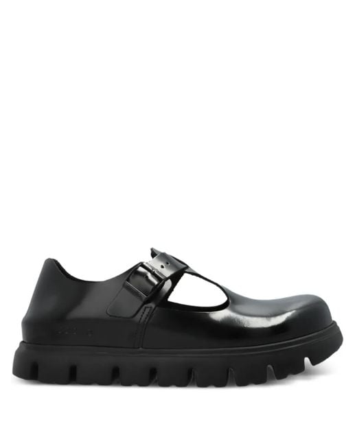 Birkenstock Black Paris Chunky Loafer mit Schnallenriemen