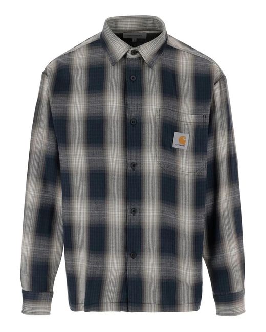 Carhartt Gray Button Checked Shirt for men