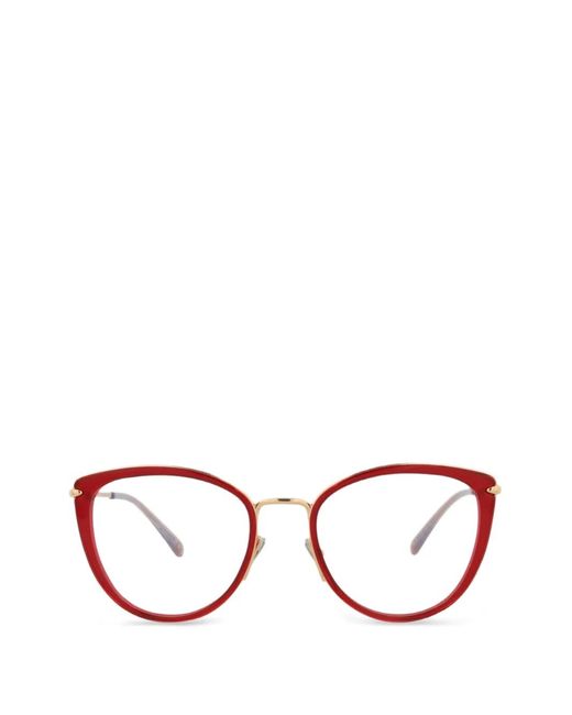 Pomellato Red Cat-Eye Frame Glasses