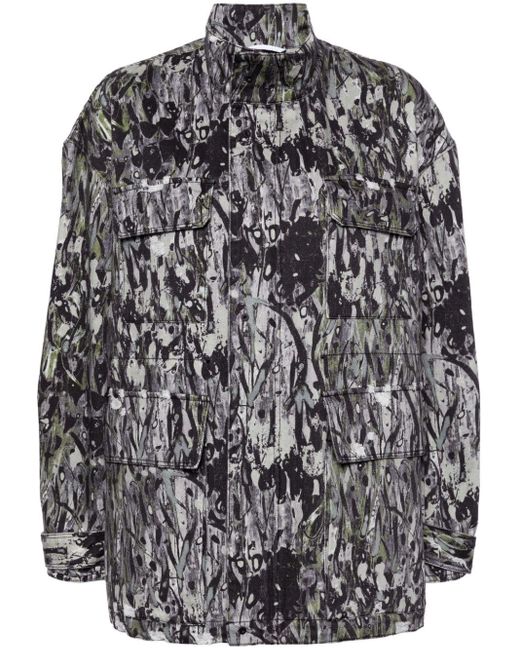 JNBY Gray Oversized Floral-print Jacket