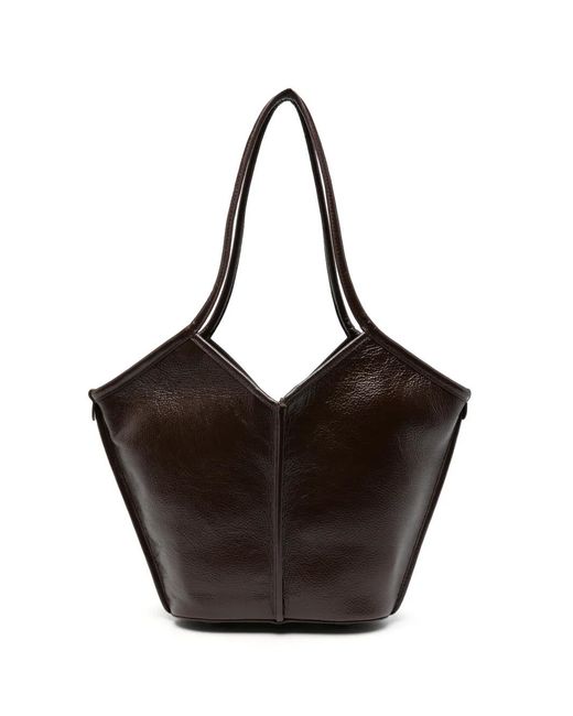 Hereu Black Calella Leather Tote Bag