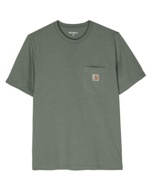Camiseta con parche del logo Carhartt de hombre de color Green