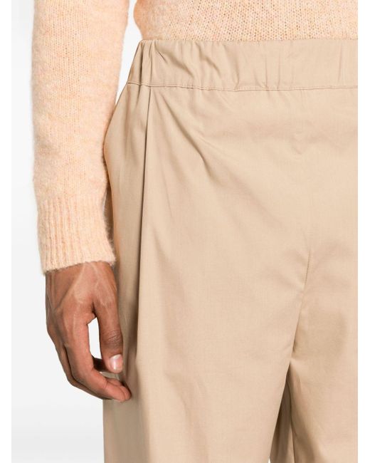 Laneus Natural Elasticated-waist Cotton Trousers for men